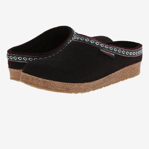 HAFLINGER Black Wool GZ Classic Grizzly Clog-EUR 39/US 8 NEW!